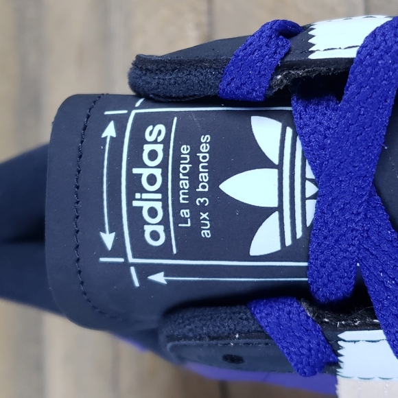 adidas Men's Originals Superstar Retro Leather Shoes Two Laces Legacy Indigo - Picture 8 of 9